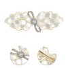 Unique Bargains Bow French Barrette Hair Clips Gold Tone White 1 Pc - 3 of 4
