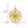 Black Bow Jewelry 14k Yellow Gold Antiqued Compass Charm or Pendant, 14mm (9/16 Inch) - 4 of 4