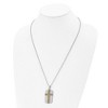 Chisel Stainless Steel Yellow IP-plated 2 Piece Cut Out Stripes Cross Dog Tag on a 24" Cable Chain Necklace - 3 of 3