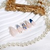 LOVELAY CREATIONS Blue Medium Almond Summer Press-On Nails with 3D Flowers - 3 of 4