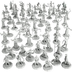 Monster Townsfolk Mini Fantasy Figures Set- 64 NPC Miniatures - 1" Hex Nobility, Merchants, Peasant and More - Great Gift Idea - 1 of 4