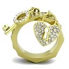 Slickblue Women’s Gold Stainless Steel Ring, Citrine Crystal Accent, Romantic Heart & Key Style, Size 5–10 - 3 of 4