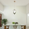 YIYIBYUS 3-Light Brown Vintage Antler Shaded Pendant Light with Glass Shade - 3 of 4