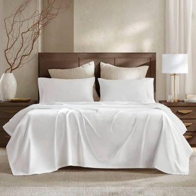 NicBex 4 Pieces Queen/King Pure Cotton Sateen Flat Sheet Set Bedding Set,OEKO-TEX Certified,Machine Washable
