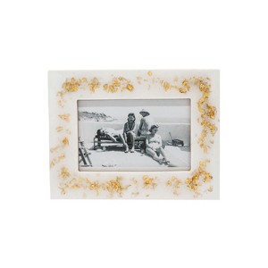 4x6 Picture Frame Gold Flake Resin, Mango Wood & Glass by Foreside Home & Garden - 1 of 4