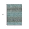 Teal Blue And Brown Geometric Washable Indoor Outdoor Area Rug - 3 of 4