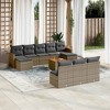 vidaXL 11 Piece Patio Sofa Set with Cushions Gray Poly Rattan - With Table - 2 of 4