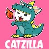 Women's Design By Humans Catzilla Halloween Costume Dragon Monster Kitten Cats Lover By lenxeemyeu Racerback Tank Top - 2 of 3