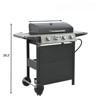 VisioGear Outdoor Grill with Two Shelves, Lid, Wheels and Bottle Opener, Grill for Backyard, Black & Silver, 44.8"*13.3"*39.3" - 3 of 4