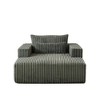 75-Inch Corduroy Lounge Sofa Chair, No Assembly, Plush Corduroy Fabric, High-Resilience Sponge, Fluffy Sleeper Chaise with Backrest Pillow - 4 of 4