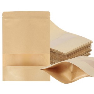Unique Bargains Kraft Paper Zip Closure Clear Window Food Storage Containers 60 Pcs - 1 of 4