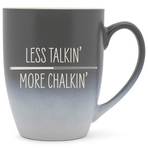 100 North Billiards Design 10 Ounce Gray and White Two Toned Ombre, Comfortably Fits Your Hands, Ceramic Tea Coffee Cup Mug, Less Talkin' More - 1 of 1