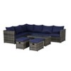 CAVINAS Outdoor Couch Set, All-Weather Wicker Patio Conversation Sets with Glass Table, Outdoor Sectional Furniture for Garden - 3 of 4