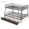 Sturdy Full XL Over Queen Metal Bunk Bed with Underbed Drawers - 4 of 4