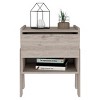 INFURNIC Nightstands Modern Nightstand with One Drawer and Open Shelf Stylish Storage for Bedroom, Gray, 15.7"*18.8"*21.8" - 4 of 4