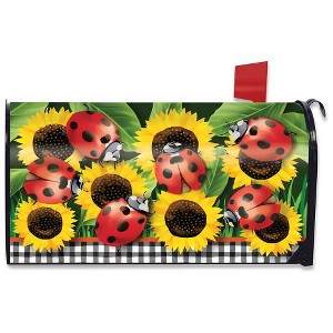 Ladybugs And Sunflowers Summer Magnetic Mailbox Cover Floral Standard Briarwood Lane - 1 of 3