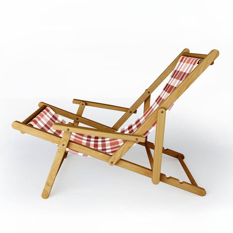Lisa Argyropoulos Harvest Plaid Terracotta Sling Chair - Deny Designs, 3 of 6