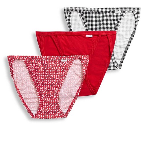 Jockey Women's Elance String Bikini - 3 Pack 6 Red Resin/vanity Geo/pink  Bloom : Target