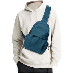 Small Sling Bag, Lightweight Crossbody Backpack with USB Charging Port for Travel, Hiking, and Everyday Use - 1 of 4