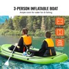 VEVOR Inflatable Boat, 3-Person Inflatable Fishing Boat, Strong PVC Portable Boat Raft Kayak, 45.6" Aluminum Oars, High-Output Pump - 3 of 4
