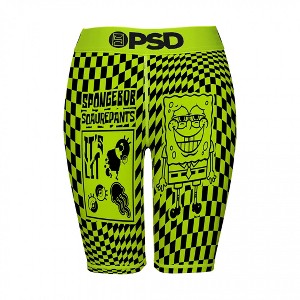 Womens SpongeBob SquarePants It's Lit Checker Print PSD Workout Shorts - 1 of 2