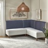 Lifestorey 3pc Phillips Upholstered Breakfast Nook Set Stripe/Blue - 2 of 4