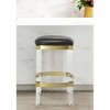 HomeRoots 24" Black and Clear Stainless Steel and Steel Backless Counter Height Bar Chair - 2 of 4