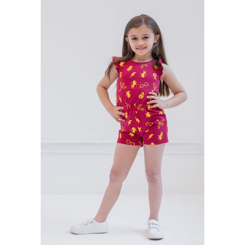 Harry Potter Gryffindor Harry Potter Girls French Terry Sleeveless Romper Little Kid to Big Kid, 2 of 8