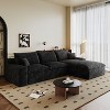 MAYEERTY 106" Modular Sofa Black - 106" Black Modular, Corduroy, No Assembly, Fits Bedroom/Apartment - 2 of 4