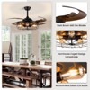 Ludomide Retractable Ceiling Fan with Lights Black Industrial Caged Ceiling Fan with Remote Controller Farmhouse Chandelier Fan with Lights - 4 of 4