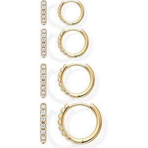 14K gold-plated small hoop earrings set, stackable cartilage earrings, a perfect Christmas gift for women. - 1 of 4