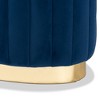 Kirana Velvet Fabric Upholstered and PU Ottoman Gold - Baxton Studio - 4 of 4