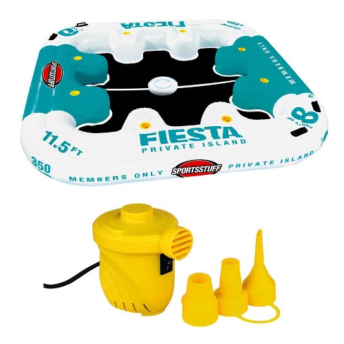 Sportsstuff Fiesta Island 8-Person Raft with Cooler and 12Volt Portable Air Pump - image 1 of 4