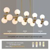 PAKOKULA 15-Light Gold Linear Sputnik Chandelier with Opal Glass Globe Shade - 3 of 4