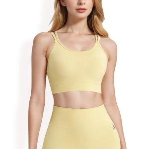 Anna-Kaci Active Women's Ribbed Seamless Sports Bra with Crisscross Back - 1 of 4