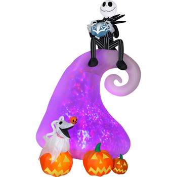 Gemmy Animated Projection Airblown Kaleidoscope Nightmare Before Christmas Scene, 9 ft Tall, Blue