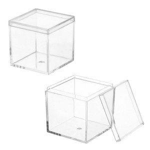 Unique Bargains Acrylic Cube Storage Collectible Display Boxes 2 Pcs Clear - 1 of 4