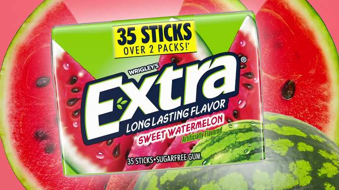 Extra Sweet Watermelon Sugar Free Chewing Gum Pack - 35ct, 2 of 10, play video