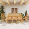 vidaXL Garden Dining Set Natural Brown Solid Acacia wood Medium Foldable - 70.9" x 35.4" x 29.5" 8 - 2 of 4