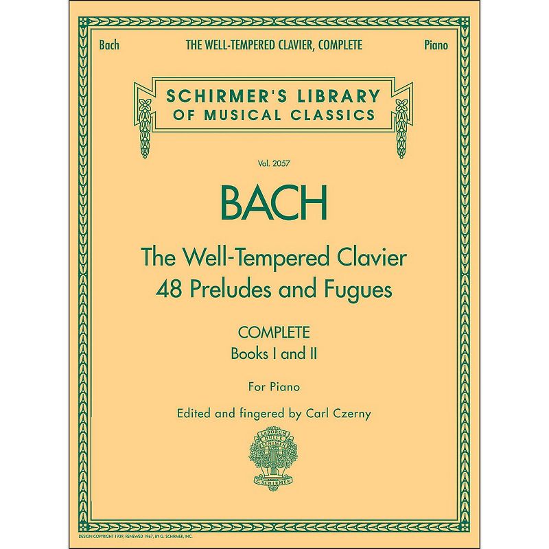 G. Schirmer Well-Tempered Clavier Complete Books 1 & 2 for Piano By Bach, 1 of 2
