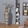 Gulches 39" Tall Vase, Brown Decorative Floor Vase, Classic Neat Floor Vase Tall Freestanding Flower Holder, Artificial Rattan Vase, PVC Floor Vase - 3 of 4