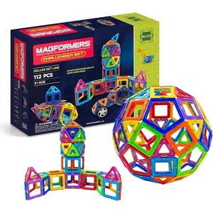 Magformers Challenger 112-Piece Deluxe Set Magnetic Tiles Stem Toy Kit - 1 of 4