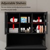 Sevobal Bathroom Storage Cabinets, Double Door Lockers with Open Storage Shelf and Flip Drawers for Bathroom, Black, 32.68"*14.57"*59.96" - 3 of 4