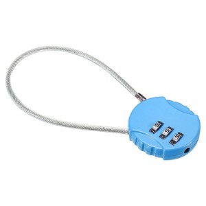 Unique Bargains Gym Toolbox Gate Case Small 3 Digit Padlock with Wire Rope - 1 of 4