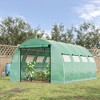 CAVINAS 13'x10'x6.5' Arched Greenhouse Tunnel Greenhouse with Zippered Door and Roll-Up Windows Zippered Door, PE Cover for Backyard - 2 of 4