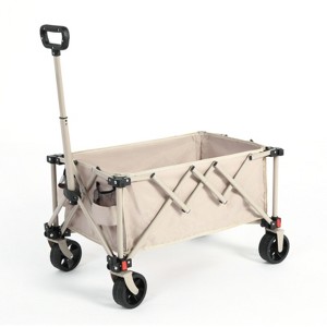 BEAFUP Folding Wagon Cart with All Terrain Wheels & Adjustable Handle,360° Smooth Mobility,Foldable Design for Camping,Shopping,Sports,Outdoor - 1 of 4