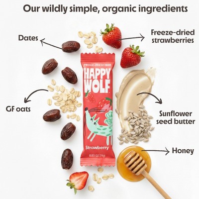 Happy Wolf Organic Kids Refrigerated Snack Bars, Strawberry - 4.23oz/5ct