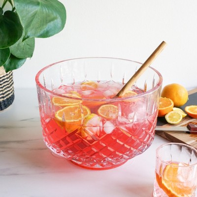 Admiral Large Clear Crystal Punch Bowl for Parties