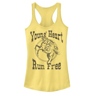 Juniors Womens Lost Gods Young Heart Run Free Racerback Tank Top - 1 of 4