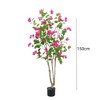 5 Ft Tall Faux Blooming Tree, Artificial Bougainvillea Tree, with Flowers and Leaves, for Indoor Outdoor Home Office Decor - 2 of 4